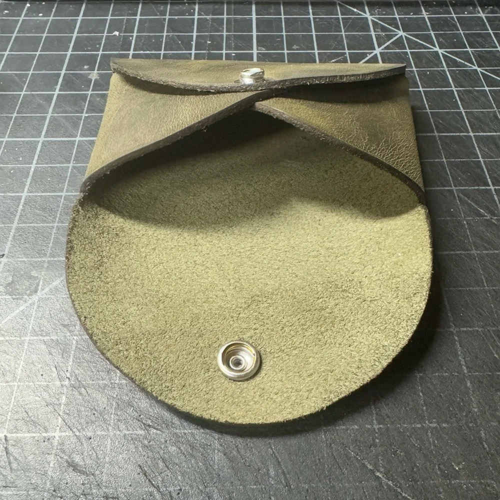 Olive green “everything pouch” card holder pouch for bus, credit card or coins